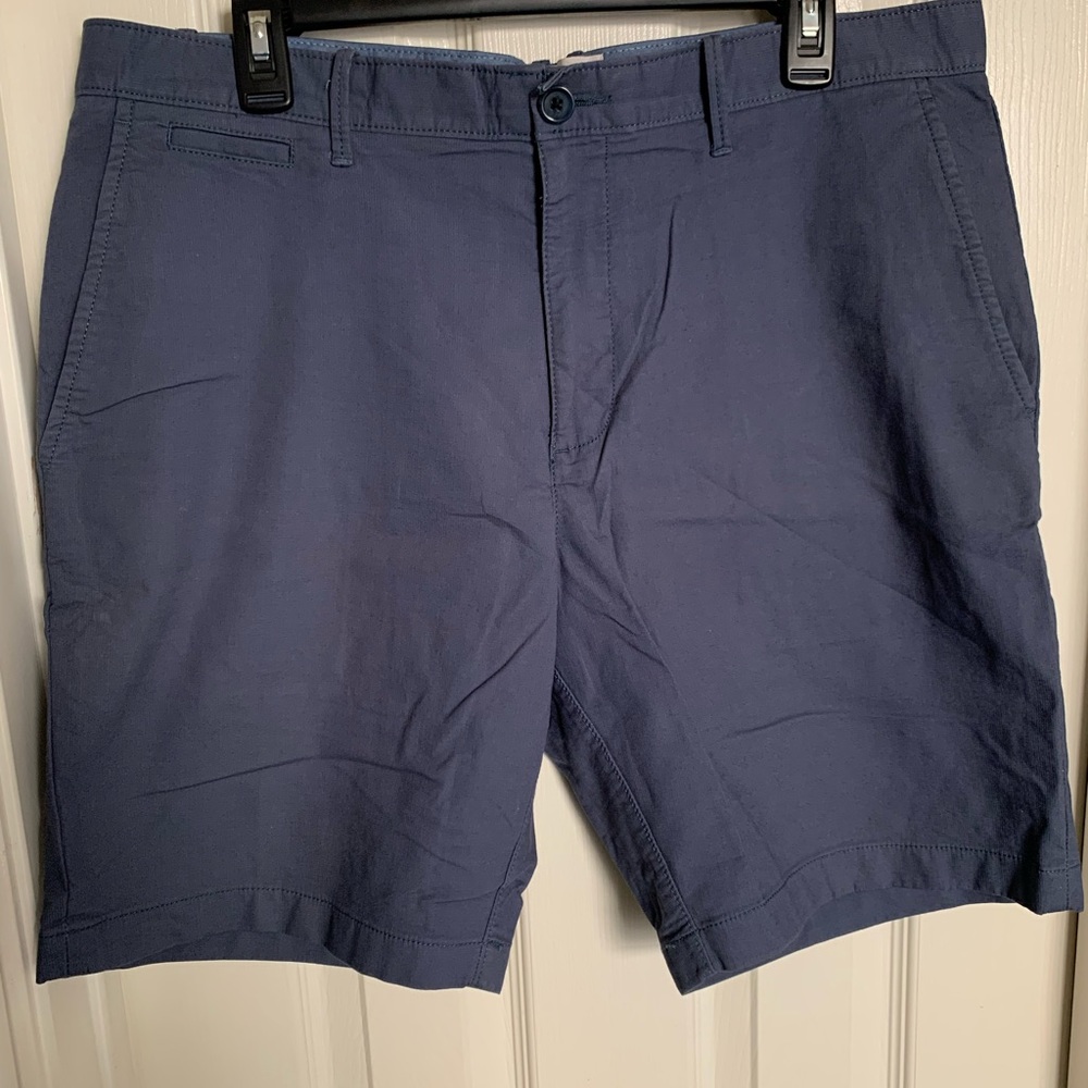 Mens Size 36x9 Blue Original Penguin Flat Front Chino Shorts Rear Stain